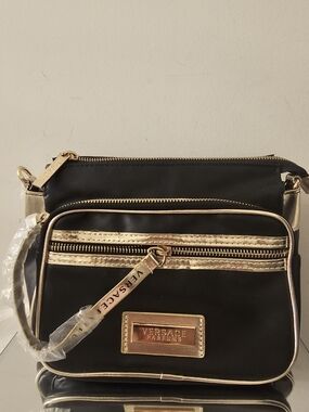 Versace Black and Gold Crossbody Bag